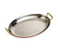 Stainless Steel Seafood Paella Pan Cookware, Oval Spanish Paella Pan with Dual Handles for Homes, Restaurant Or Camping Skillet