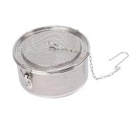 Stainless Steel Seasoning Strainer with Hanging Chain, Tea Balls Filter Basket for Soup and, One Key Locking Infuser for Home and Restaurant Kitchen Use (Diameter 20cm/7.9in)