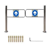 Stainless Steel Security Barrier for Supermarket Entrance, 90° Swing Gate with Screws, Access Control Gate, 180 x 100 cm, Robust Entryway Solution