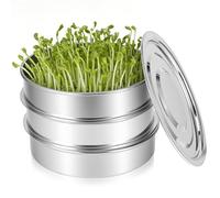 Stainless Steel Seed Sprouter Trays, 3-Tier Stackable Sprouting Trays