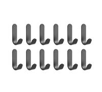 Stainless Steel Self Adhesive Wall Hooks, Heavy Duty Sticky Hooks, 12pcs for Bathroom, Towels, Keys, Coats, Bags, Clothes Rack, Durable and Easy to Install