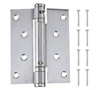 Stainless Steel Self Closing Door Hinge Automatic Spring Hinge with 90 Degree Hold Open Function Invisible Auto Closer for Internal Doors Adjustable Strength Silver 100mm x 78mm