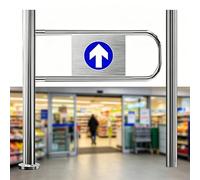 Stainless Steel Self-Closing One-Way Gate Automatic Swing Safety Door Crowd Control Barrier School/Store/Hospital Entry Management(LeftColumn60*100cm)
