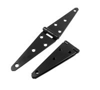 Stainless Steel Self Closing Reversible Door Hinge 2Pcs Heavy Duty Strap Hinges Black Door Hinges with Screws for Fence Wood Gate Cabinet Door(296mm)