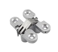 Stainless Steel Self Closing Reversible Door Hinge 2pcs Stainless Steel Hidden Conceal Hinge with Screws Invisible Cross Door Worktop Hinges for Folding Windows Furniture