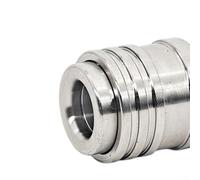 Stainless Steel Self-Locking Female Connector For Car Wash Equipment Secure Attachment Quick Install Rust Resistant 44mm 1/4 Inch Silver For Pressure Washers Home And Commercial(Inside 14 * 1.5)