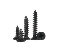 stainless steel self tapping screws, 100pcs M4 M5 Black Carbon Steel Cross Flat Countersunk Head Self-tapping Mini Screw Electrical/Woood Use(20mm x100pcs,M5)