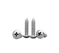 stainless steel self tapping screws, 50pcs M4 Length 10-40mm Titanium Alloy Pure TA2 Cross Big Flat Head Mushroom Self Tapping Self-working Screw Wood(15mm)