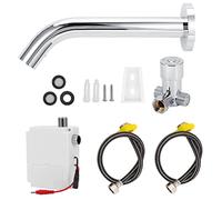 Stainless Steel Sensor Faucet G1/2 Wall-Mounted 5-15cm Adjustable Water-Saving Automatic Tap for Home Bathroom Hotel Hospital School Public Places (Silver)