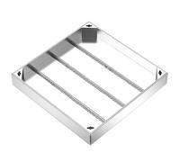 Stainless Steel Septic Tank Cover - Invisible Landscape Drain Manhole Cover, Reinforced Ribbed Design for Sidewalks, Courtyards, Villas & Parks, 50x50cm, Heavy-Duty & Weather-Resistant