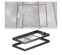 Stainless Steel Septic Tank Covers in Various Sizes, Residential and Commercial Manhole Lid with Retractable Handles, Sewage Basin Cover with Base, 43.3x43.3in.