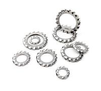 Stainless Steel Serrated Locking Washers, 5/10/50pc M2.5-M24 304 Stainless Steel External Toothed Serrated Lock Washer Gasket(50pcs M2.5)