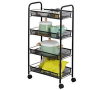 Stainless Steel Service Cart with Multiple Levels for Home or Hotel/Bar Easy Assembly Sturdy Design Features Swivel Casters - Available in 3 Tiers