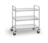 Stainless Steel Service Trolley 3 Shelves up to 150 kg - Waiter Trolleys by Royal Catering Silver
