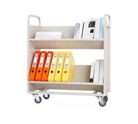 Stainless Steel Serving Cart for Library Archive & Bookstore - Document Sorting Trolley for Organizing and Moving Books & Documents