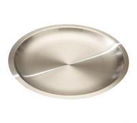 Stainless Steel Serving Plates Round Bbq Desserts Tray For Party Home Restaurant Use Metal Dishware Silver Color 23cm Size(30cm)