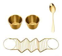 Stainless Steel Serving Rack with Two Dedicated Sauce Cups for Tacos Pancakes Burritos and Hand-Rolled Food Items (B)