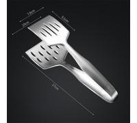 Stainless Steel Serving Tongs with Spatula Clamp for Controlled Handling and Safe Lifting of For Fish Frying, Steak, and Various Foods During Cooking and Serving (A)