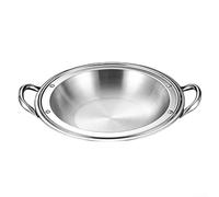 Stainless Steel Serving Tray Dual Side Handles Korean Style Fried Chicken Seafood Plate Compact 20x20x4cm Lightweight Clean Silver Gold Buffet Snack Casual Meal(20CM Dry Pot#Steel)