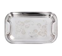 Stainless Steel Serving Tray Platter Plate Food Dish Reusable Trays for Meat Rice Sandwiches Platters Drinks Buffet Party BBQ Home Decorative Silver Tray Lightweight (30cm)