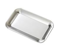 Stainless Steel Serving Tray, Small Serving Platter Square Silver Platters Barbecue Plate, Food Serving Tray Metal Trays Decorative for Home, Restaurant(S)