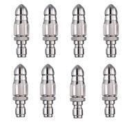 Stainless Steel Sewer Jet Nozzle Kit, 1/4 Inch Quick Connect Pressure Washer Drain Cleaning Nozzle, 5000 PSI High Pressure Sewer Jet Nozzle for Pipe Unclogging, 2/4 Pack 1/4 4pcs Front 1 Back 6
