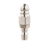 Stainless Steel Sewer Jet Nozzle Set 5000 PSI High Pressure Quick Connect with One Forward Hole and Six Rear Jets for Pressure Washer Effective Pipe Cleaning
