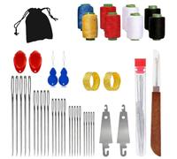 Stainless Steel Sewing Needles, Stainless Steel Big Eye Sewing Tool Set, Multi-Purpose Needle Thread Kit with Threader Thimble Seam Storage Bag for Home Fabric Clothing Repair (1pcs)