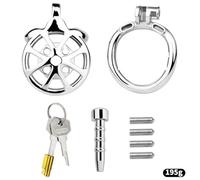 Stainless Steel Sex Toys Flat Chastity Lock Metal Exercise Sissy Chastity Cage Invisible Penis Cage for Penis Training Abstinence BDSM Bondage to Prevent Erection for Male