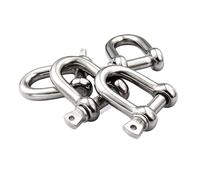 Stainless Steel Shackle 1-5PCS/Lot Stainless Steel U-Bolts Cable Buckle D-Shaped Cufflinks Shackle M10/M12/M16/M20 Type U Sling Rope Screw Hook(M12 (5 PCS))