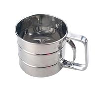 Stainless Steel Shaker Sieve Cup Mesh Crank Flour Sifter with Measuring Scale for Flour Icing Sugar