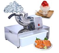 Stainless Steel Shaved ice Machine, 220 LBS/H Commercial ice Crusher, Electric ice Cream Machine for Restaurants, Bars, Homes(220v)