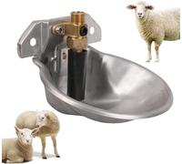 Stainless Steel Sheep Automatic Water Drinking Bowl Drinking Troughs,Livestock Water Bowl with Copper Valve,Automatic Waterer for Goat Calves Cattle Pig Dog Piglets