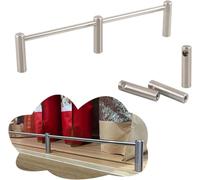 Stainless Steel Shelf Guard Rail Decorative & Anti Fall Cabinet Metal Guardrail Bars, Tipping Rails for Shelves 8 12 16 18 20 24 28 30 36 38 Inch, H 2-4/5 in(1 Pc,Long 60in/152cm)