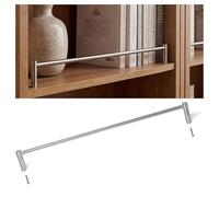 Stainless Steel Shelf Rail with Posts & Screws 43cm Decorative Anti-Fall Guard for Wood Shelves Durable Barrier Rod for Furniture Security & Style
