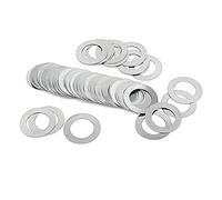 Stainless Steel Shim 50pcs Ultra Thin Flat Washer, M5 to M8 Precision Shim Gasket, Thickness 0.5mm DIN988 Stainless Steel Adjusting(M6x10x0.5)