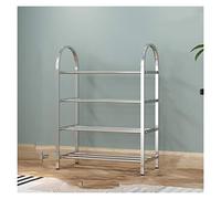 Stainless Steel Shoe Rack - for Up to 12 Pairs Ideal for Living Room Wardrobe & Hallway High Load Capacity Space-Saving Shoe Storage Cabinet (Size: B)
