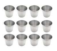 Stainless Steel Shot Cups 12pcs with 45ml Capacity Portable Drinking Tumblers Stackable and Light in Weight Sauce Cups Without Burrs for Friend Gathering and Home Use