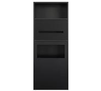 Stainless Steel Shower - 3-Tier Waterproof Sto, 28x70x13.5 cm, Black, Ideal for Hotel Bathroom Waste Bin & Side Sto, nizer for Toilets