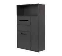 Stainless Steel Shower Built-in Shelf for Kitchen Living Room Bedroom Black 40x14x86cm Modern Storage Solution Water-Resistant Design Stylish