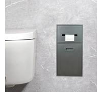 Stainless Steel Shower Caddy with Toilet Paper Holder & Storage Basket - WallMounted Bathroom Organizer SpaceSaving Design 7.8"x19.7"x5.5" - Perfect for Bathrooms & Bedrooms