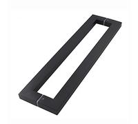 Stainless Steel Shower Door Handle, Matte Black Square Tube Glass Door Knobs, Back to Back Single Side Sliding Door Pull Handle, for Internal External Door (Color : Blac