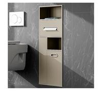 Stainless Steel Shower Double Layer Veal Shelf nizer for Bathroom Trash Can Holder No Tile Required Bei 30 x 78 x 14 cm