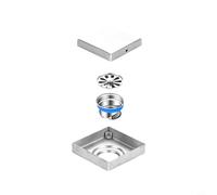 Stainless Steel Shower Drain 10x10cm Anti-Rust Square(White 10 * 10)