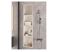 Stainless Steel Shower, Embedded Storage Shelf for Bathroom, Kitchen, Balcony, Modern Wall rt nizer, 120x28cm, White, Stylish Space-Saving Solution