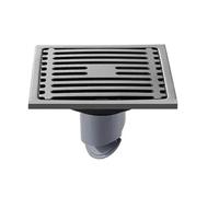 Stainless Steel Shower Floor Drain 1pc 10x10cm Shower Floor Drain Stainless Steel Square Floor Drain Strainer Dectable Anti-odor Drainer With Filter Core Bathroom Hardware (Gr