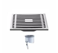Stainless Steel Shower Floor Drain 1pc 10x10cm Shower Floor Drain Stainless Steel Square Floor Drain Strainer Dectable Anti-odor Drainer With Filter Core Bathroom Hardware (Si