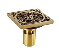 Stainless Steel Shower Floor Drain Antique Brass Bathtub Shower Drainer Floor Strain 10x10cm Brass Square visible Bathroom Floor Drain (Antique Brass S)