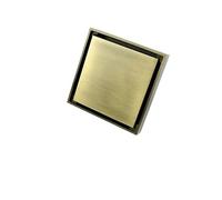 Stainless Steel Shower Floor Drain Brass Shower Drain Bathroom Floor Drain Tile Insert Washroom Invisible Drain Cover Square Floor Drain 10X10 CM (Brown)