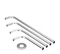 Stainless Steel Shower Head Extension Arm Wall Mounted Tube Rainfall Extend Pipe for Shower Head Extension(32 CM Arm and Base)
